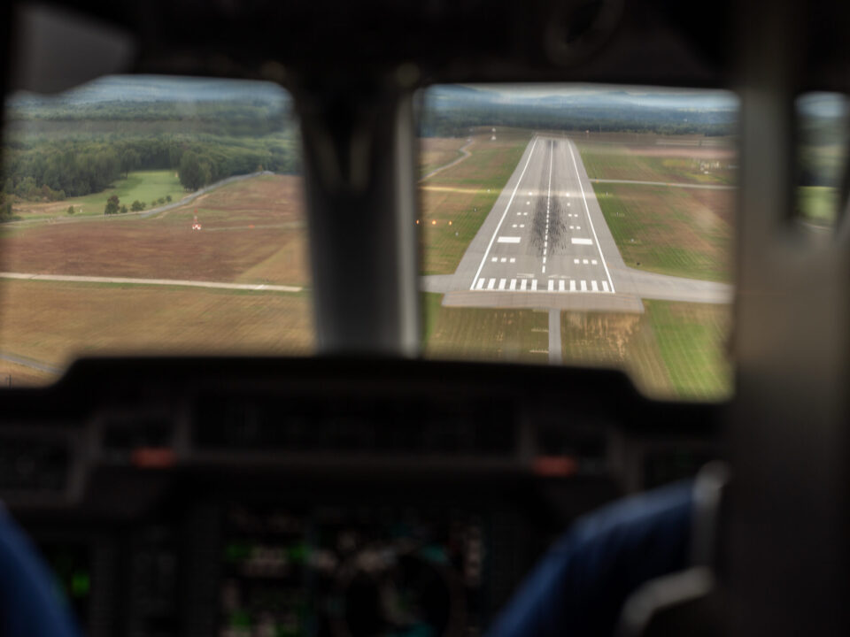 An airport's numbered runway