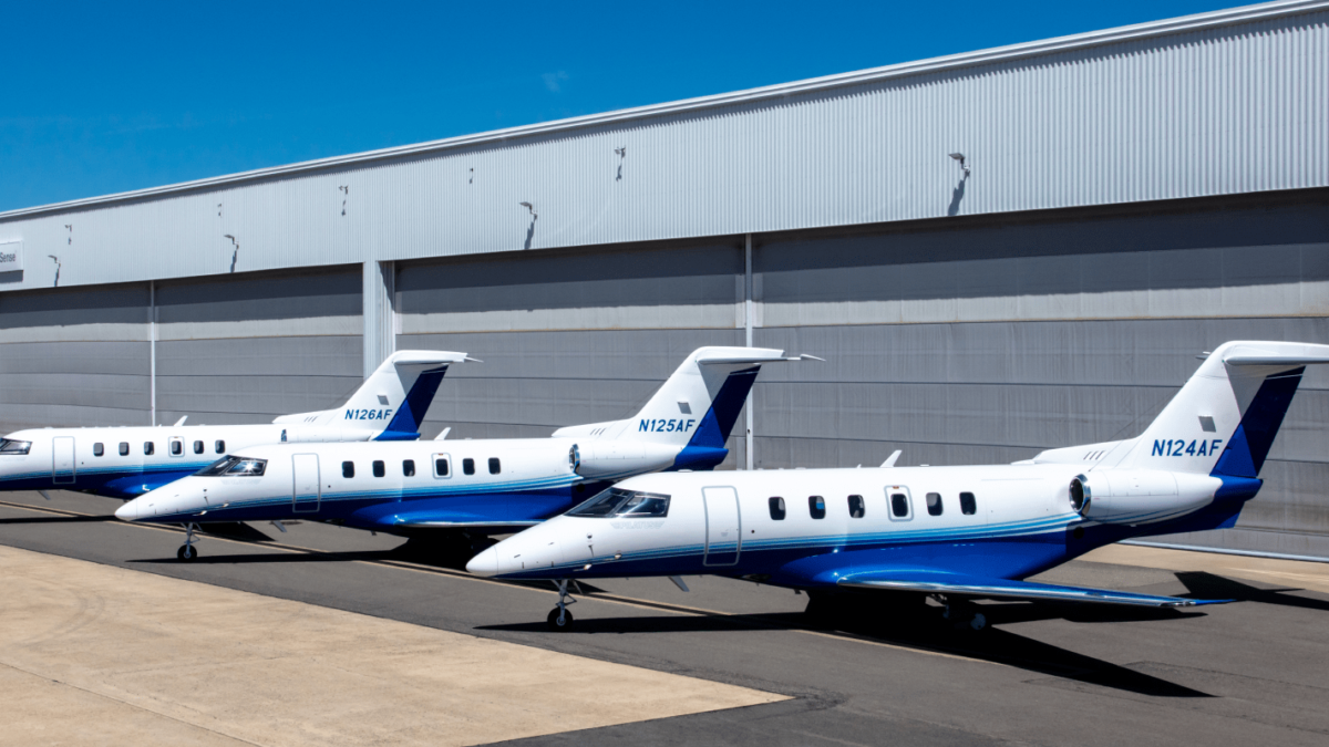 PC-24 jet lined up on tarmac